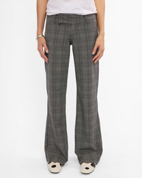 Stretch Plaid Lowrise Pants