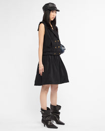 Double Breasted Sleeveless Wool Vest