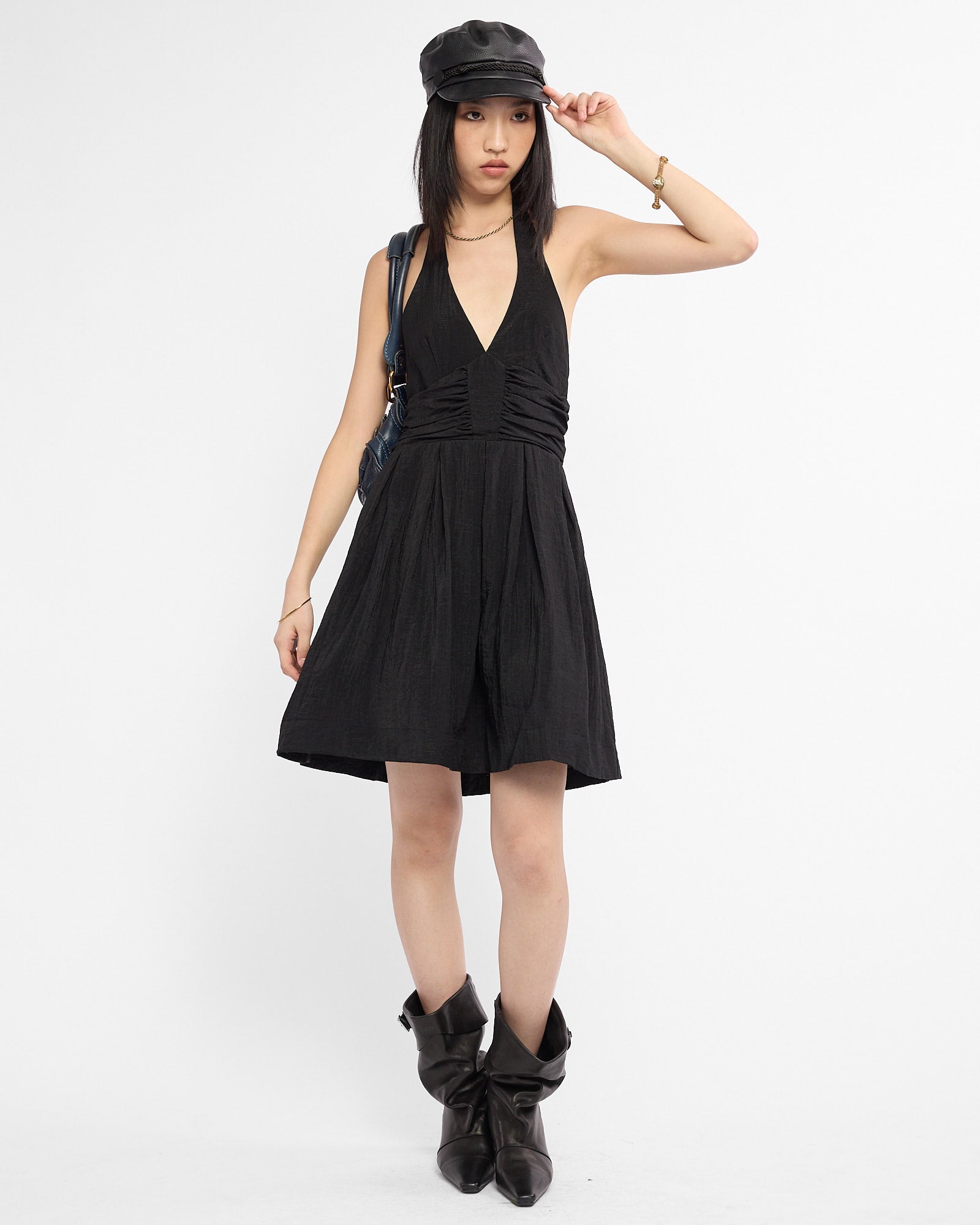 Puff Halter Mini Dress