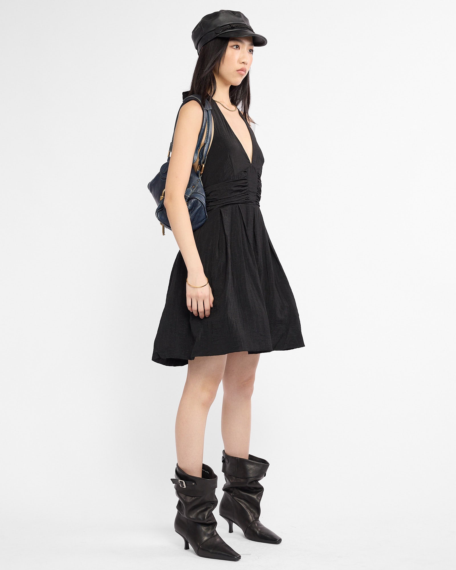 Puff Halter Mini Dress