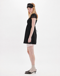 Cotton Lace Babydoll Tunic - Black