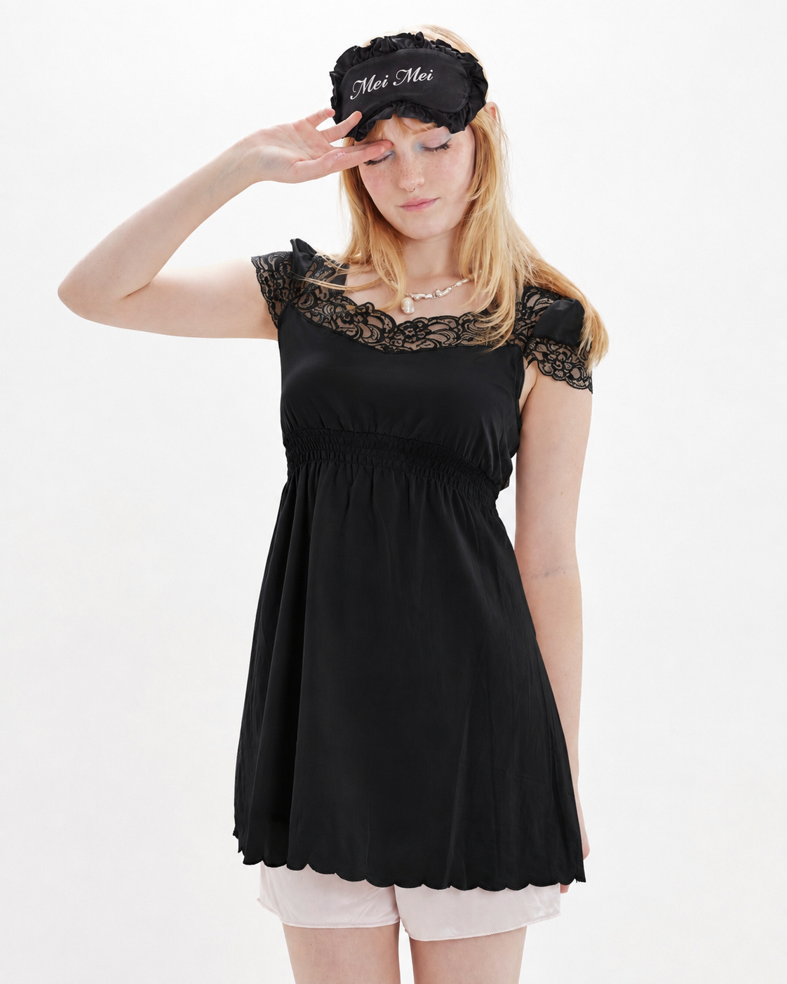 Cotton Lace Babydoll Tunic - Black